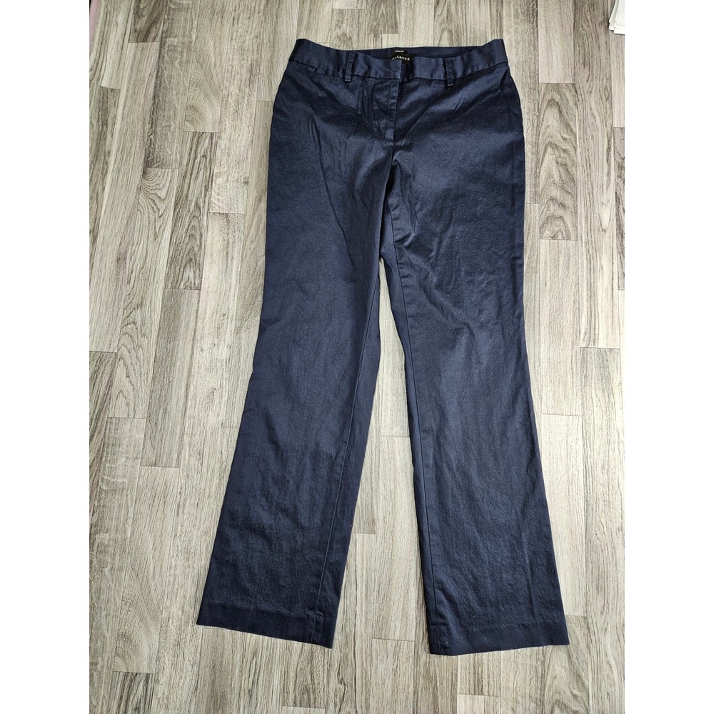 Talbots Freeport Chino Pants Womens 8 Navy Blue Straight Leg Stretch